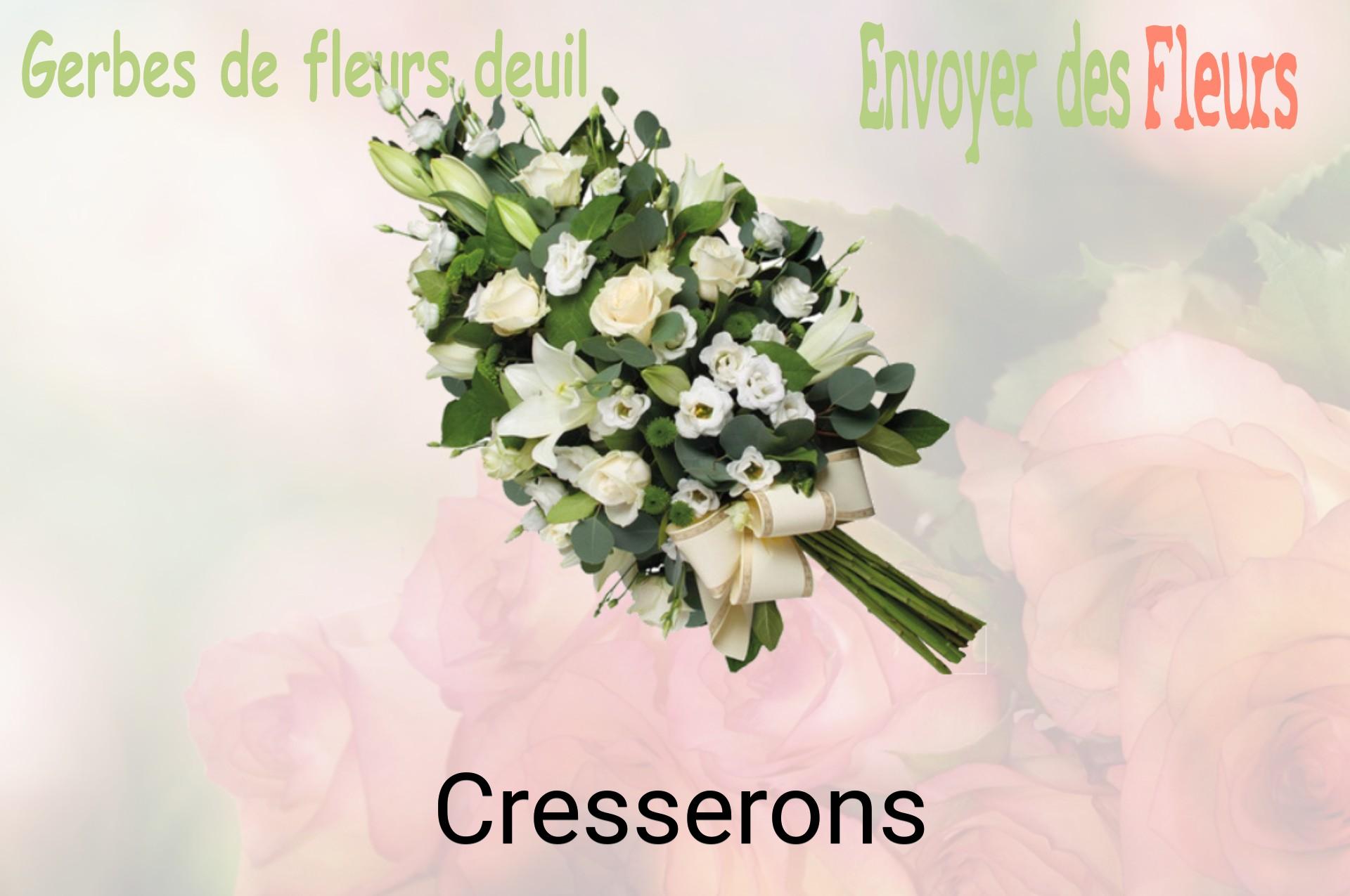 Gerbe de fleurs de deuil livrée à Cresserons